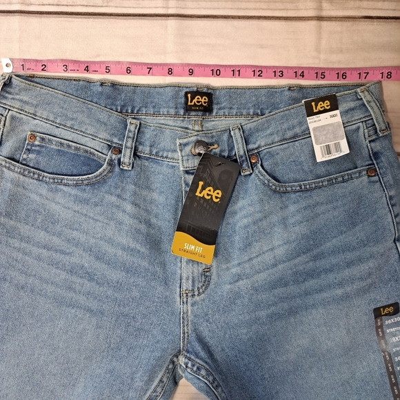 Lee Men's Light Blue Jeans 36×30 Slim Fit Stretch - Picture 3 of 8